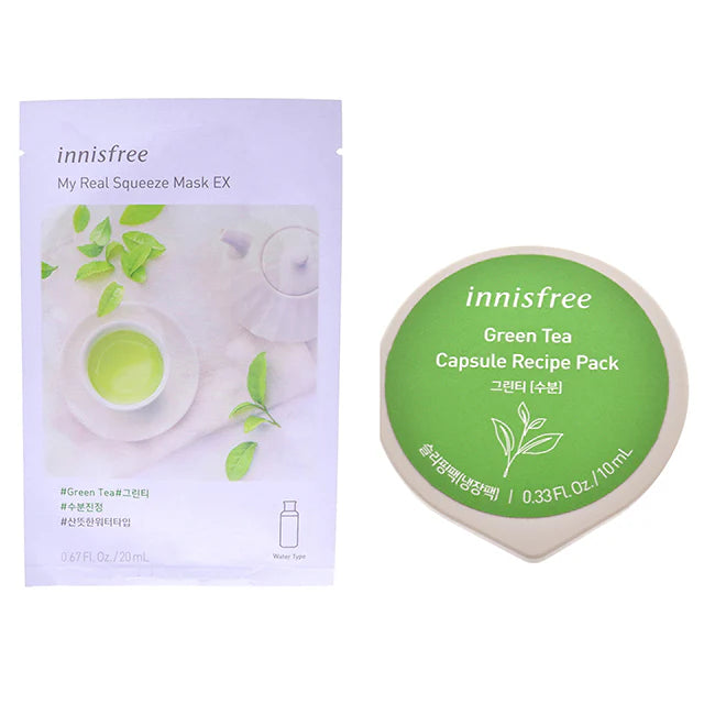 Green Tea Mask Kit - 2 Pc Kit 0.67oz Mask - Green Tea, 0.33oz Capsule Recipe Pack Mask - Green Tea O9270