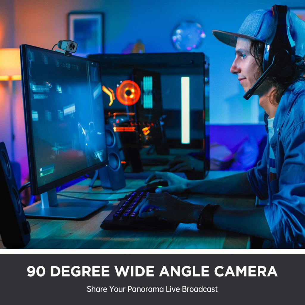 2K Ultra HD Webcam with Dual Microphone and Privacy Cover Q668