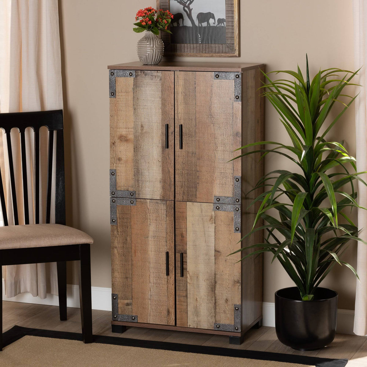 4-Door Wood Shoe Cabinet Z6169