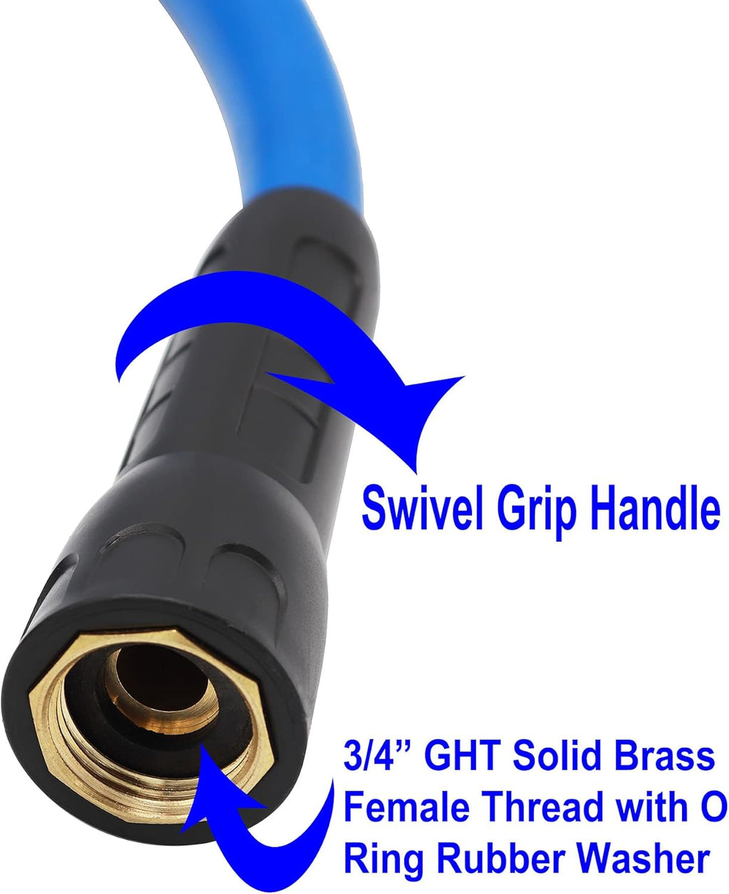 Heavy Duty Hybrid Garden Water Hose 5/8-Inch by 100-Feet, Blue, Pack of 2 H15033