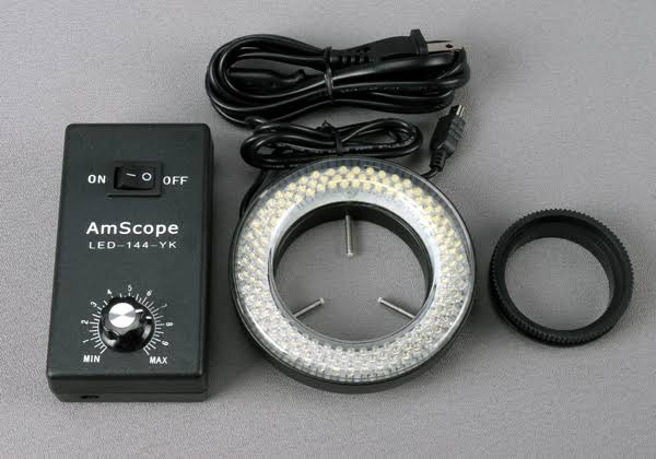 3.5X-45X Stereo Zoom Microscope on Dual Arm Boom Stand with 144-LED Ring Light and 3MP Camera N7147