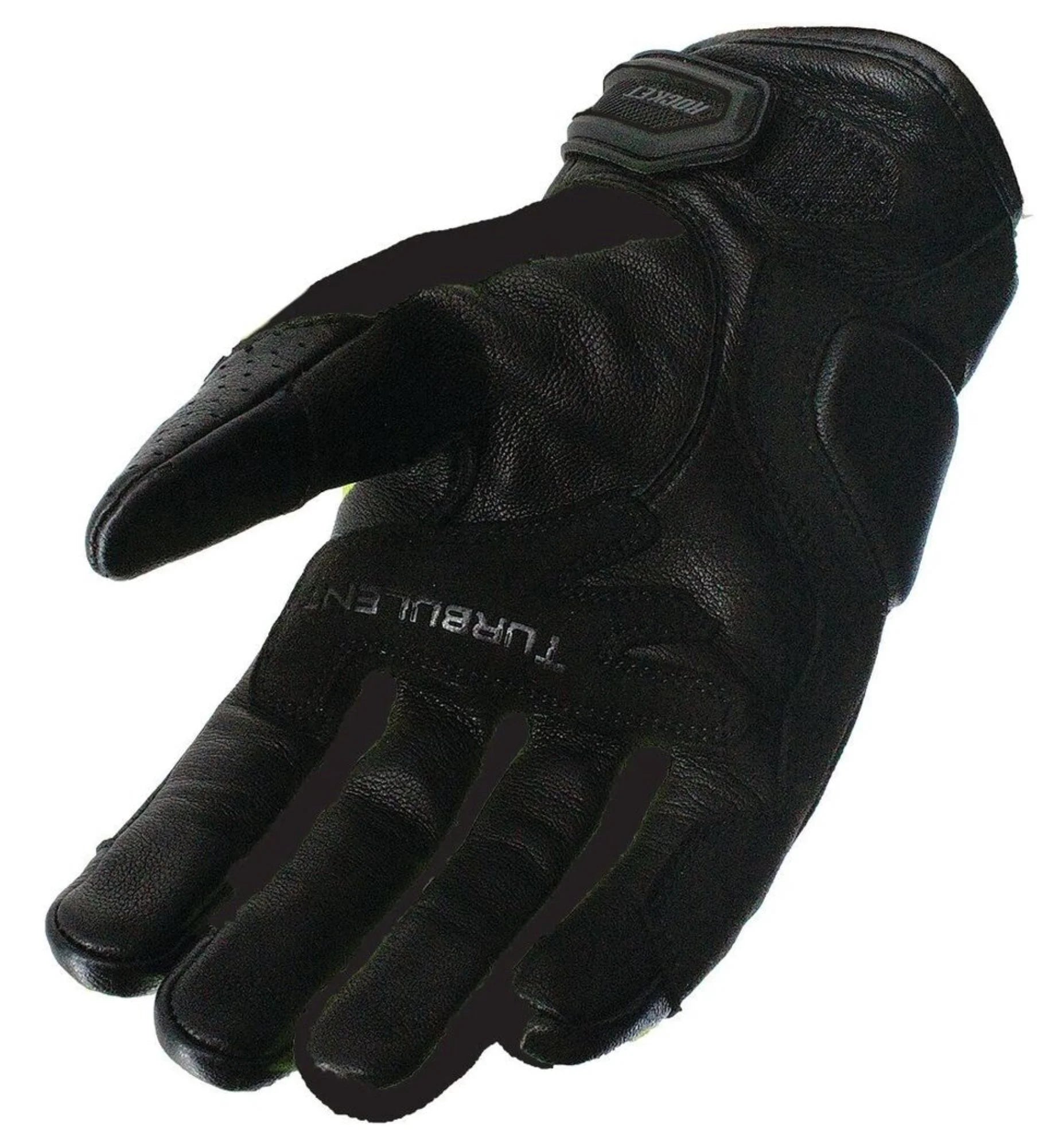Black/Black Leather Motorcycle Gloves W19605