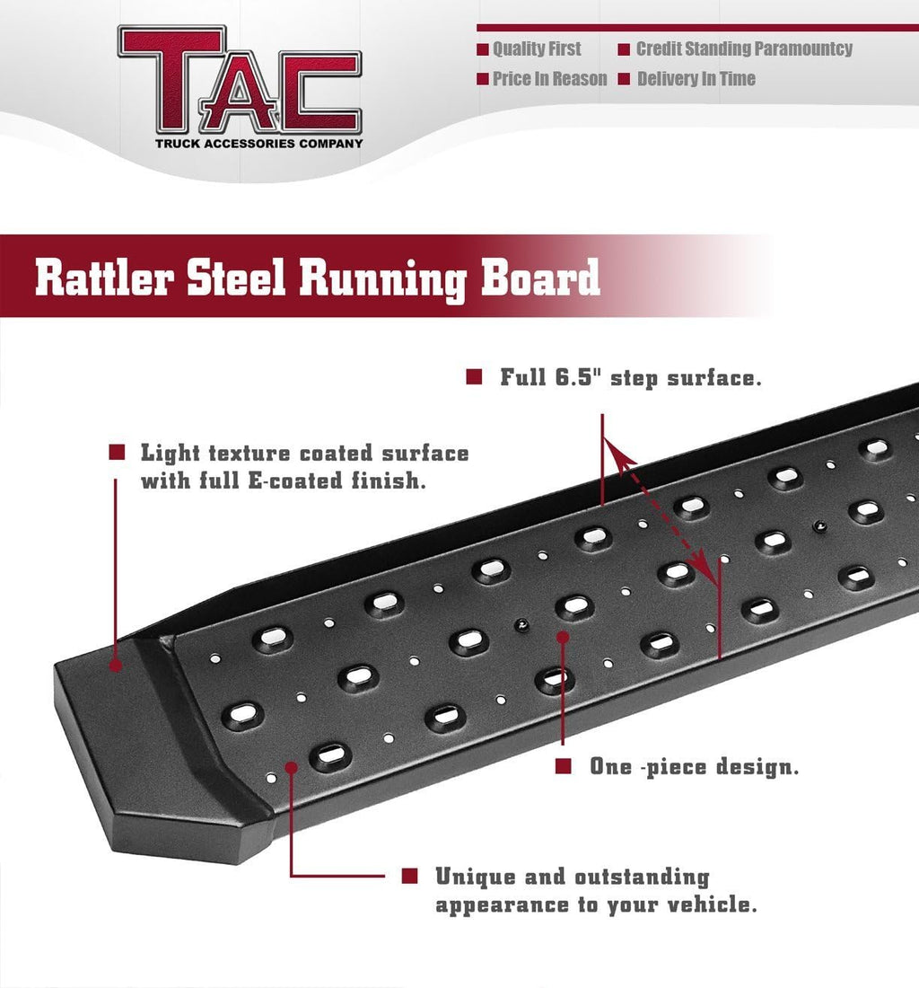 Black Rattler Steel Side Steps 2Pcs J663