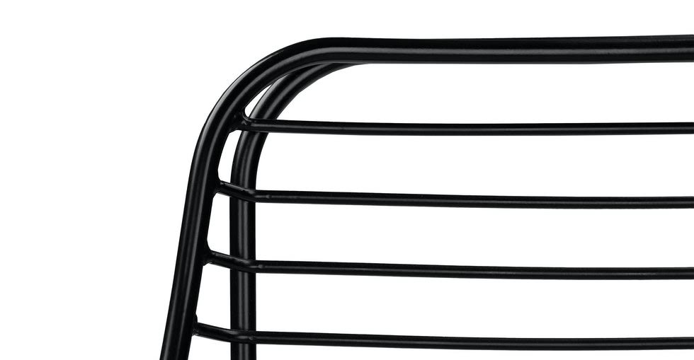 Black Outdoor Dining Armchairs Metal Frame A878