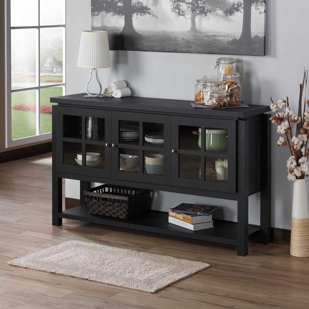 Black Contemporary Buffet Table Q392