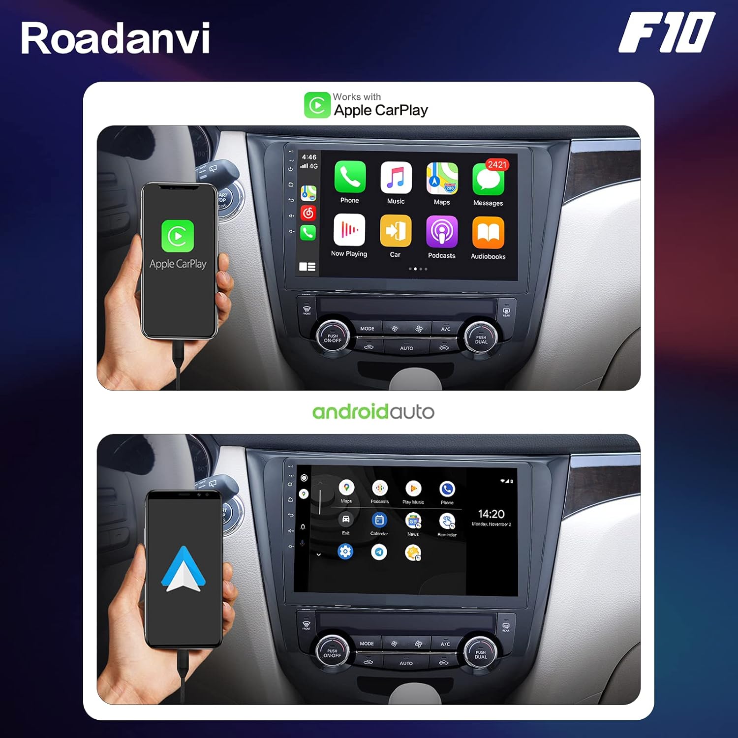 Car Stereo Bluetooth Radio with 1280x720 IPS Touch Screen J16570