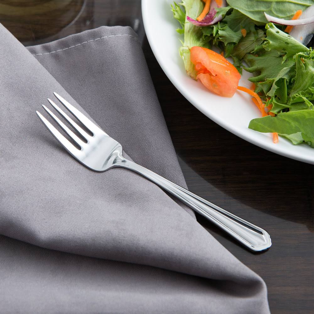 18/0 Stainless Steel Heavy Weight Salad Fork - 36/Case C20266