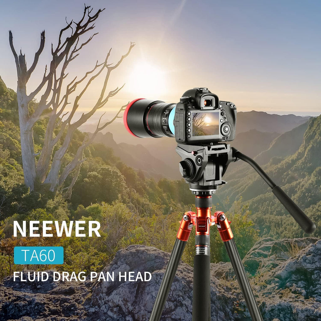 Metal Heavy Duty Video Camera Tripod Fluid Drag Pan Head with Sliding Plate, Pack of 2 I536