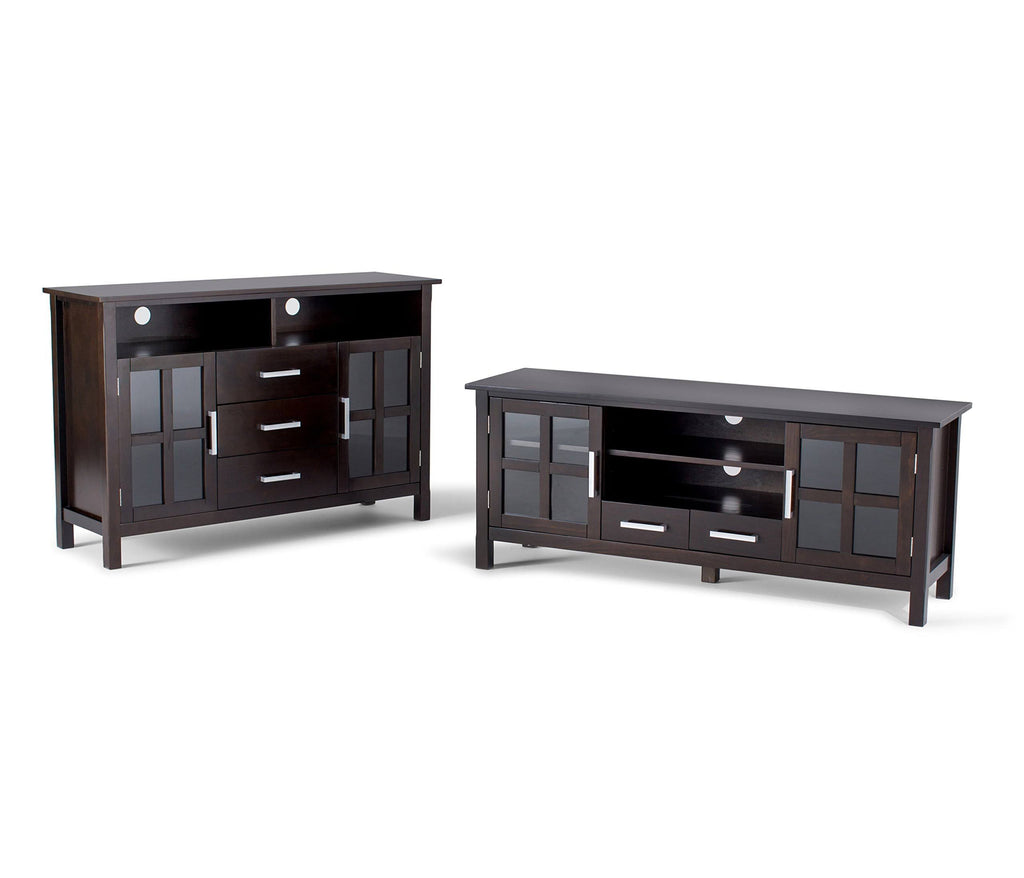 Dark Walnut Brown Tall TV Media Stand F85942