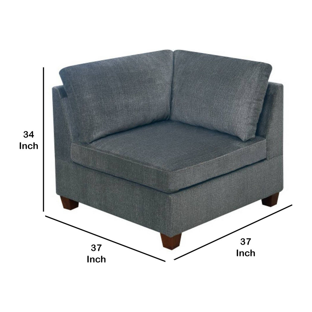 Gray Fabric Upholstered Wooden Corner Wedge W43561