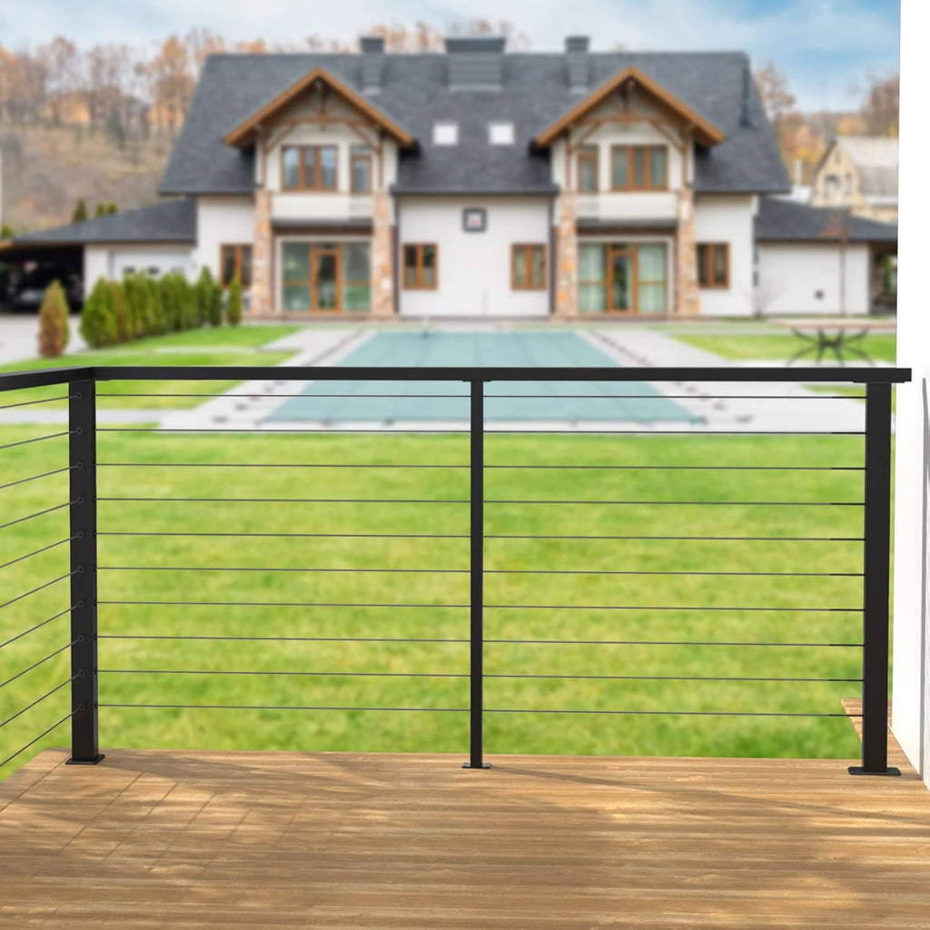 Black 30 Degree Stainless Steel Cable Railing Post U192158