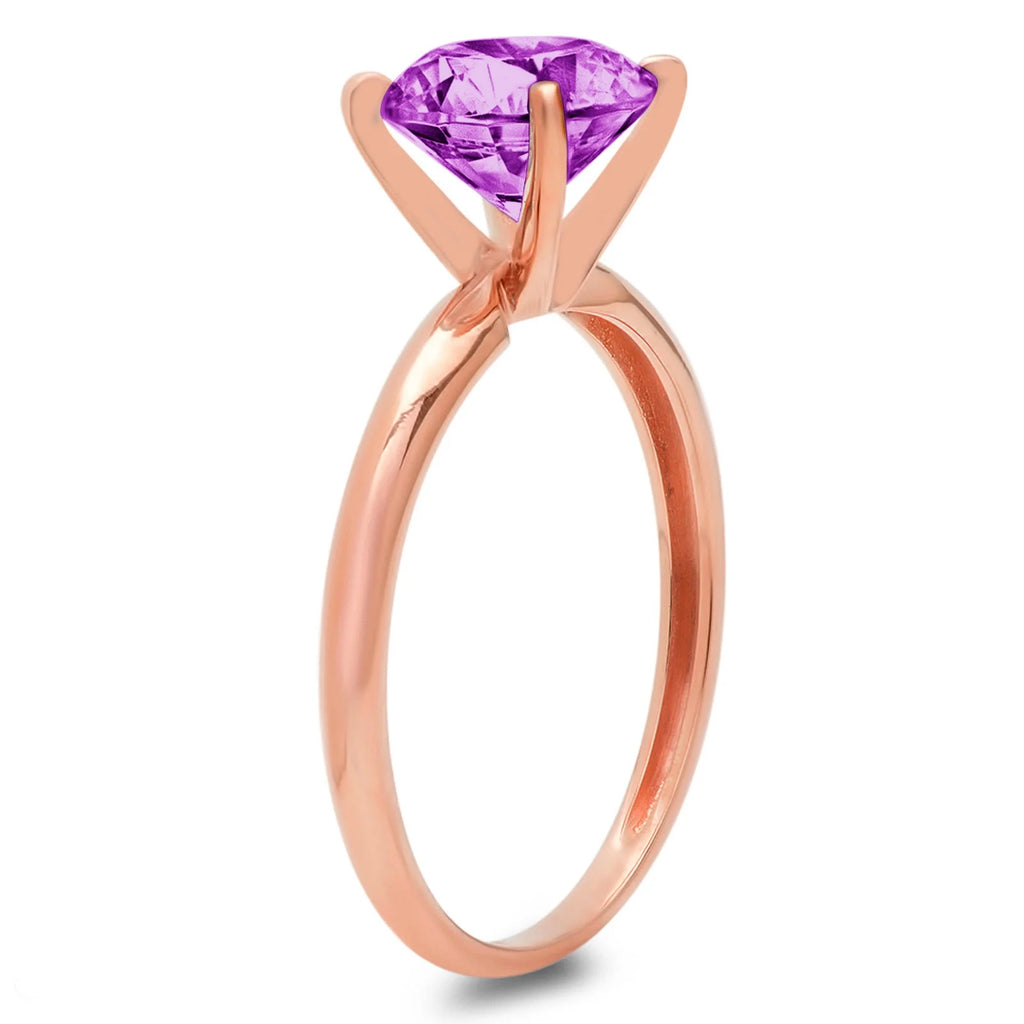 14k Rose Gold Simulated Alexandrite Ring Size 10.5 F852709