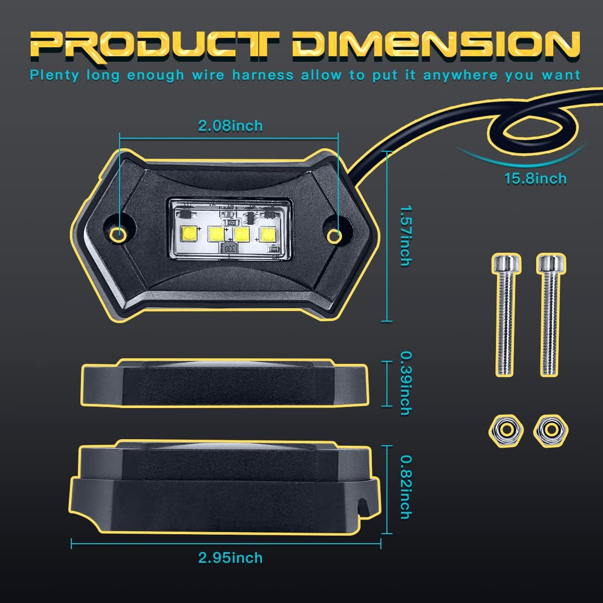 White LED Rock Lights 12 Pods Waterproof J917