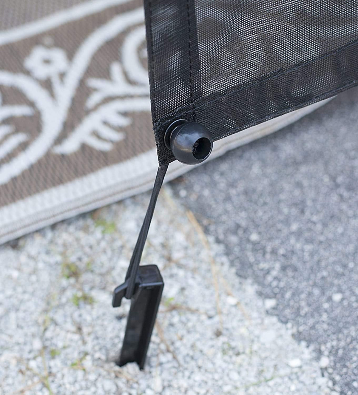 RV Awning Shade Screen with Zipper 10' x 9' Black Mesh W892433