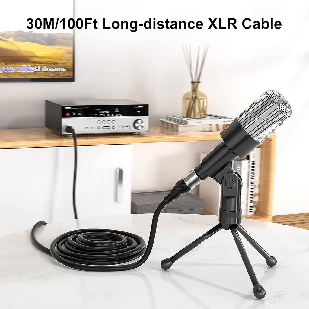 100 Ft XLR Microphone Cable, Black, Pack of 2 U790