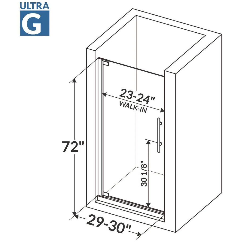 Chrome Pivot Swing-Out Shower Door G1604