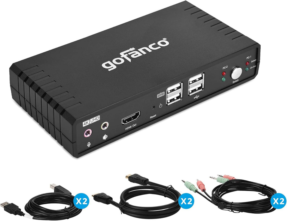 Single Monitor HDMI 2.0 KVM Switch 2 Port 4K 60Hz Z4687