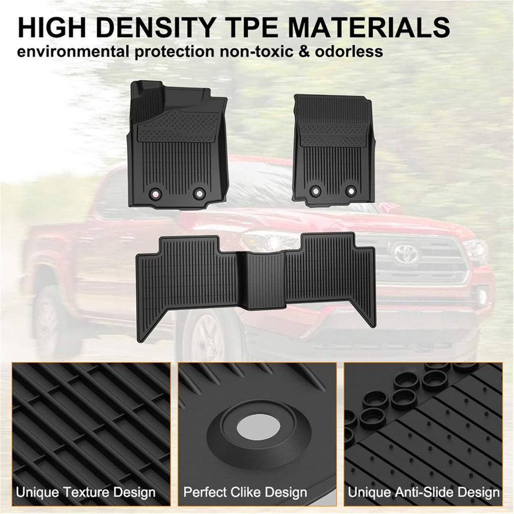 Black TPE Floor Mats for Toyota Tacoma Double Cab Q296