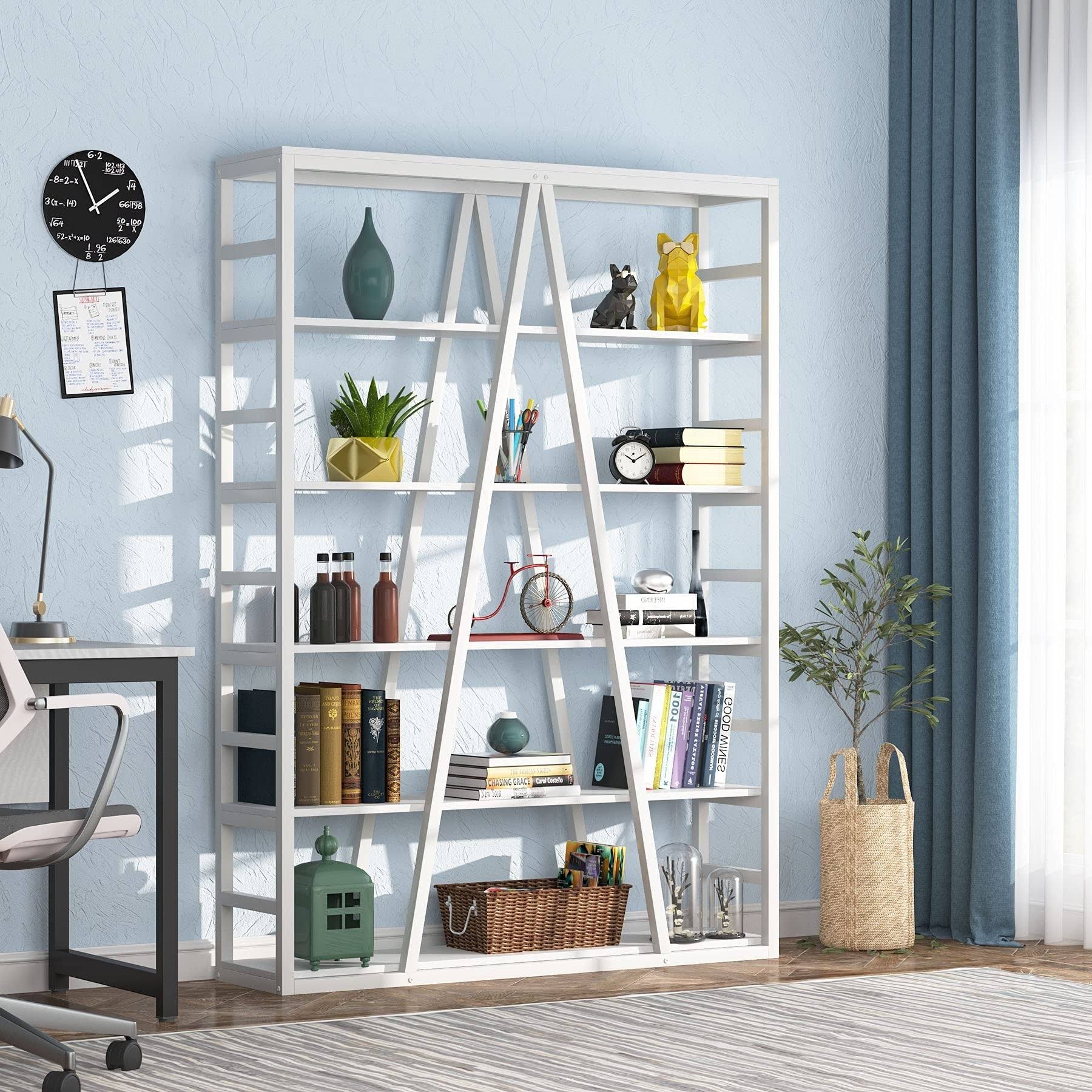 Rustic Brown 6 Tier Industrial Bookshelf R17991