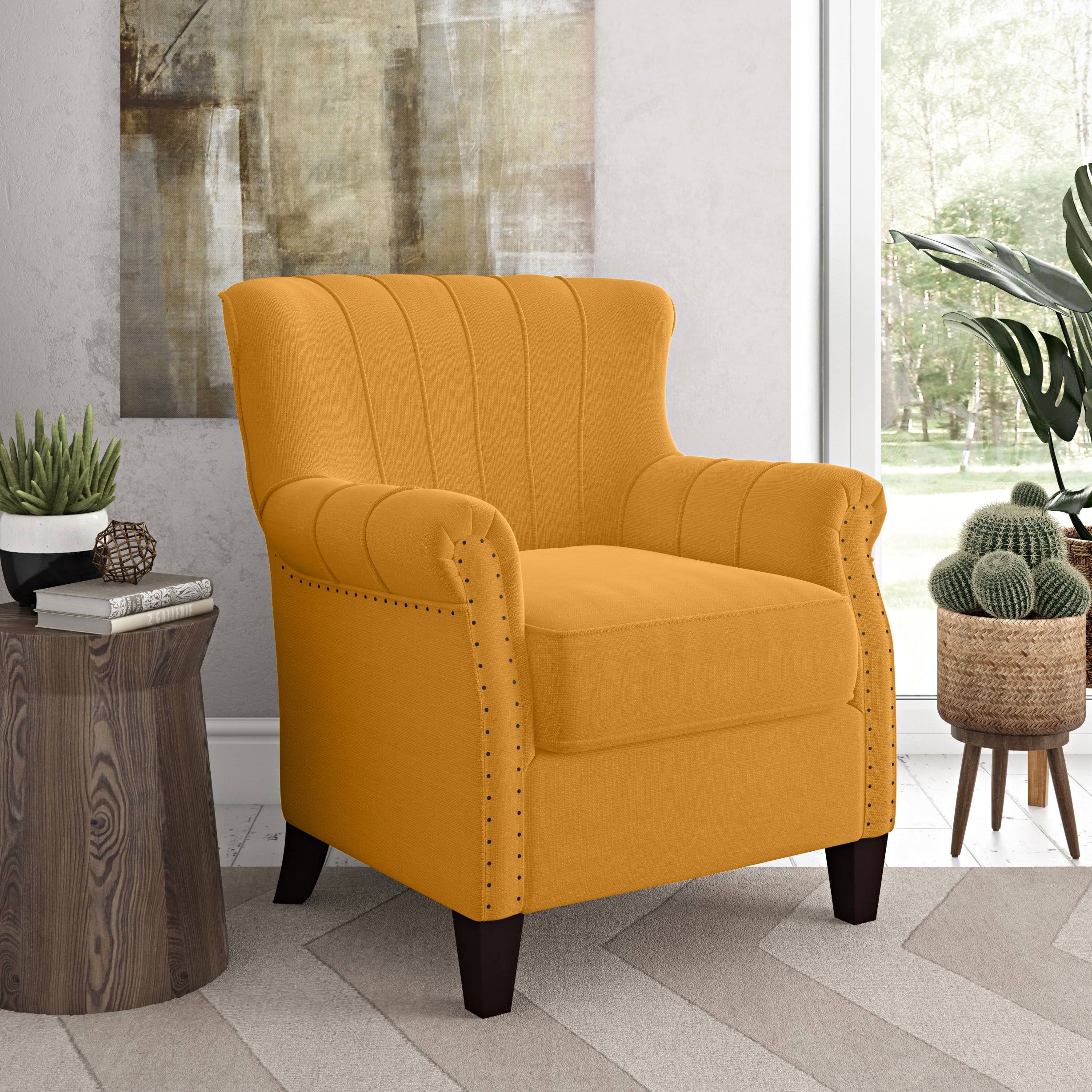 Soft Red Linen Armchair D199