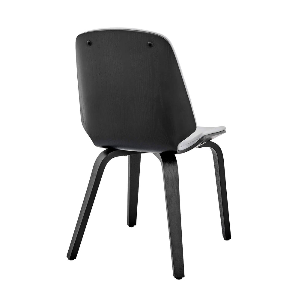 Gray Faux Leather and Walnut Wood Accent Chair M2550
