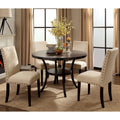 Walnut-Finished Wood/Veneer 48-Inch Round Industrial Dining Table X902652