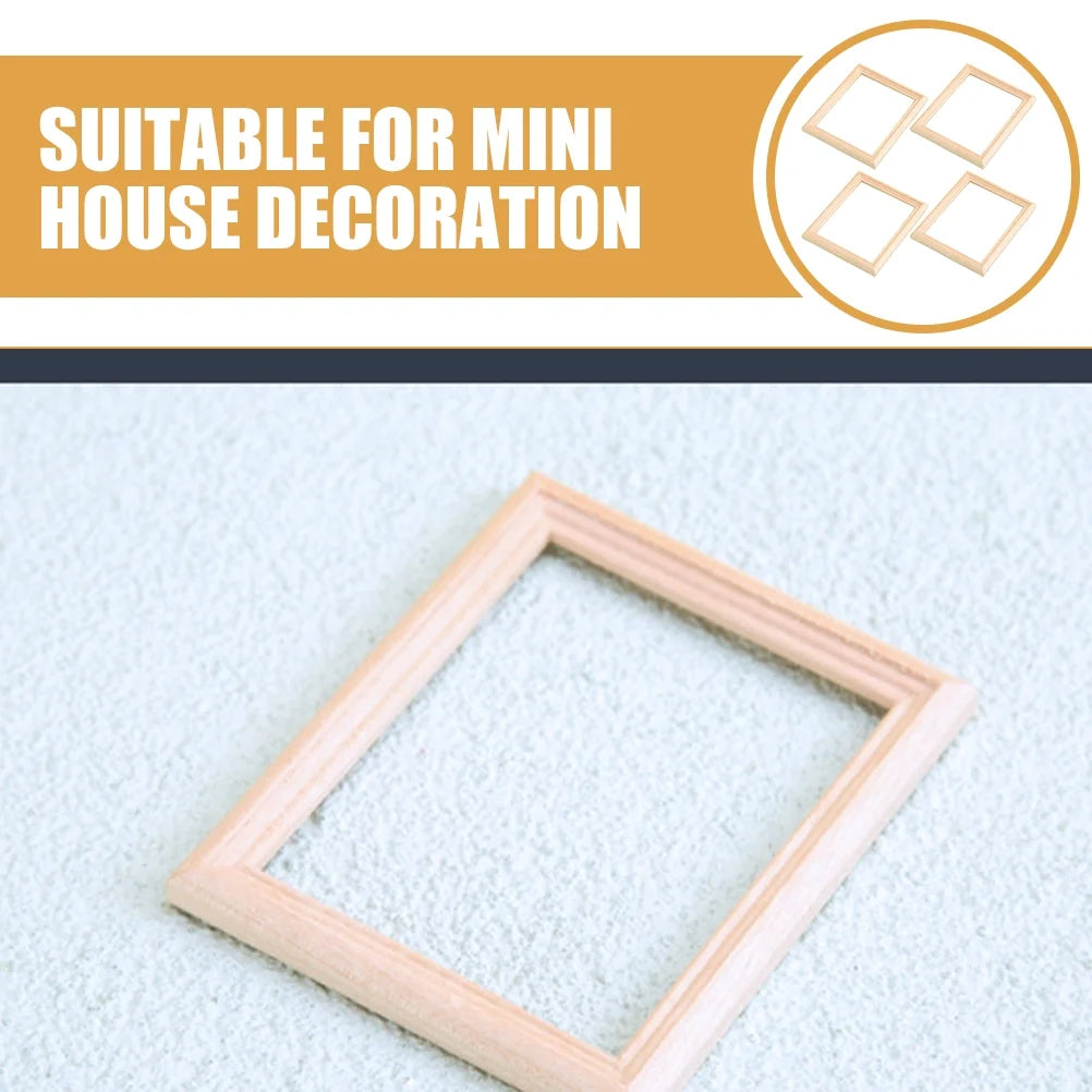 Wooden Miniature Photo Frames Dollhouse Decor G5424