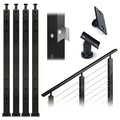 Black 30 Degree Stainless Steel Cable Railing Post U192158