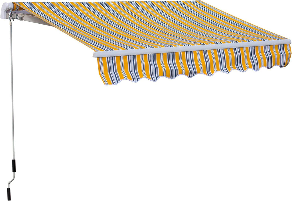 Green White Retractable Patio Awning A646557