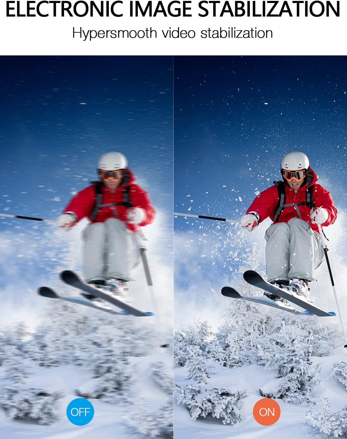 4K 60FPS Action Camera with Stabilization, 20MP WiFi Dual Screen Voice Remote Control 2 Batteries M4949