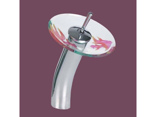 Chrome Heavy Cast Brass Glass Tall Waterfall Faucet O61546