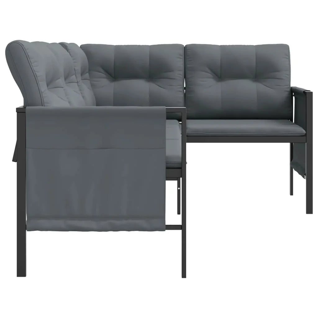Anthracite Steel and Textilene Patio Corner Sofa K7590