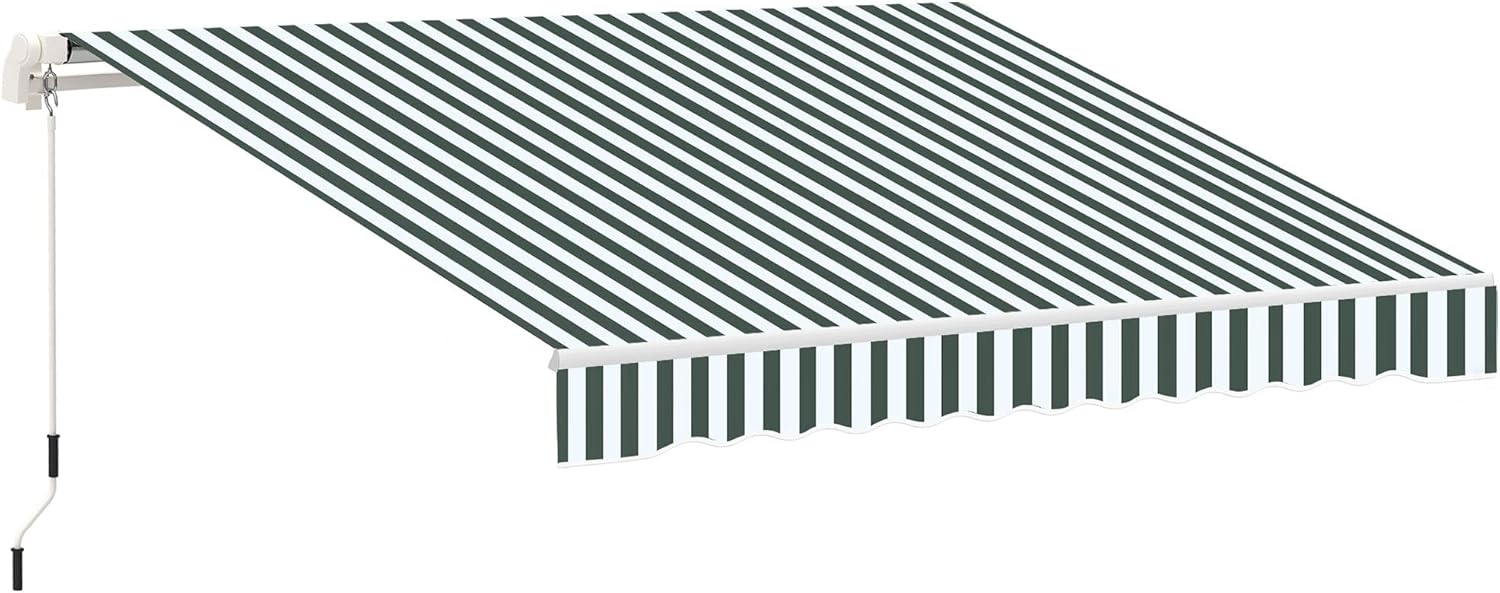 Green White Retractable Patio Awning A646557