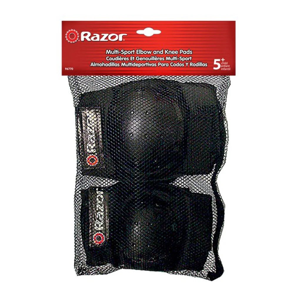 Black Multi Sport Elbow & Knee Pad Protective Gear Set P886
