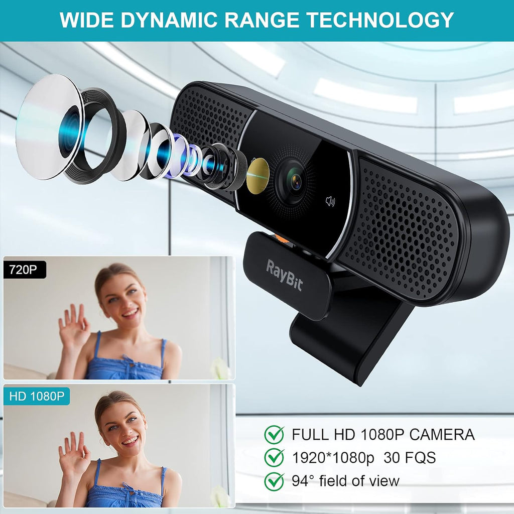 2 Pack Webcam with Microphone and Speaker F509