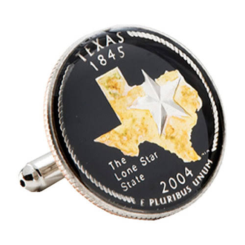 Hand Painted Texas Quarter Cufflinks Z75519