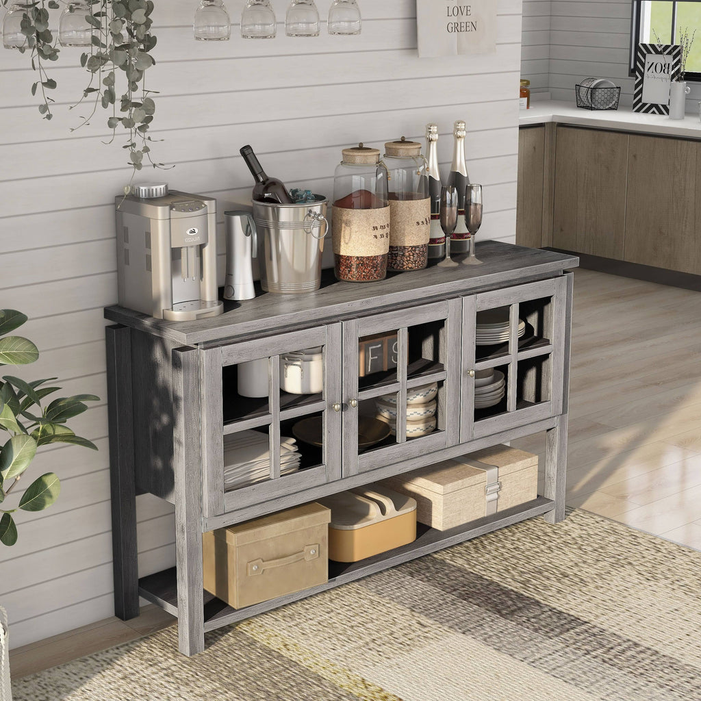 Black Contemporary Buffet Table Q392
