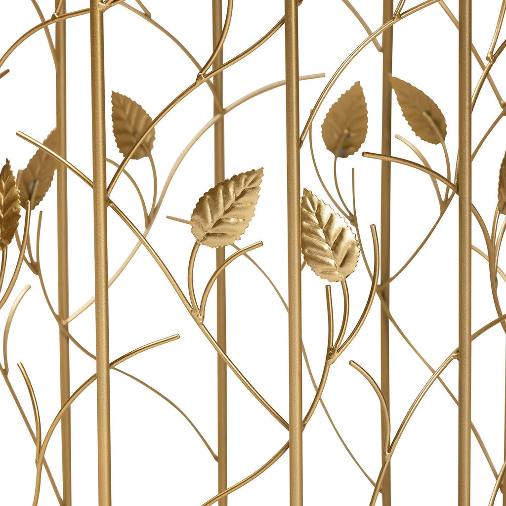 Gold Metal and Glass Leaf Accent End Table P949063