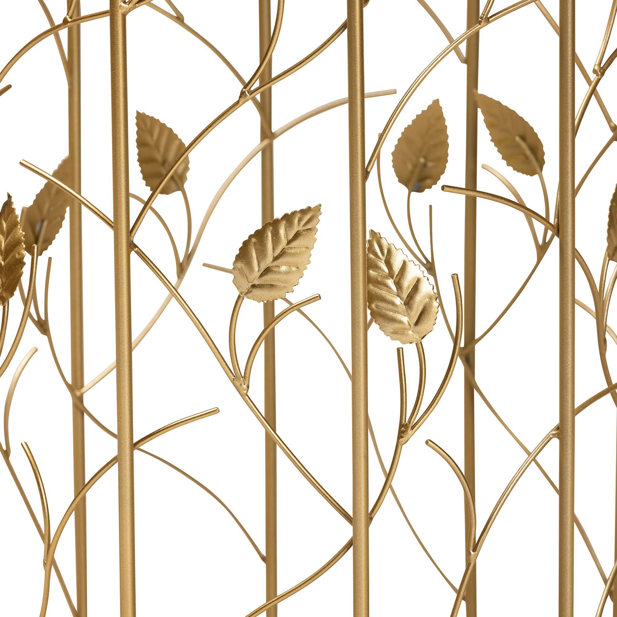 Gold Metal and Glass Leaf Accent End Table P949063