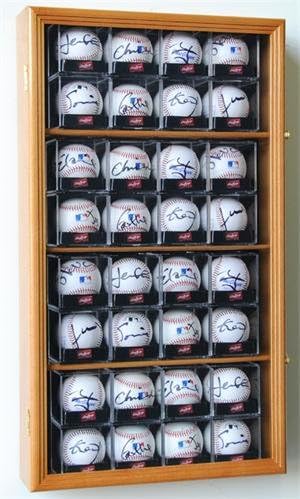 Cherry Baseball Display Case Cabinet S105