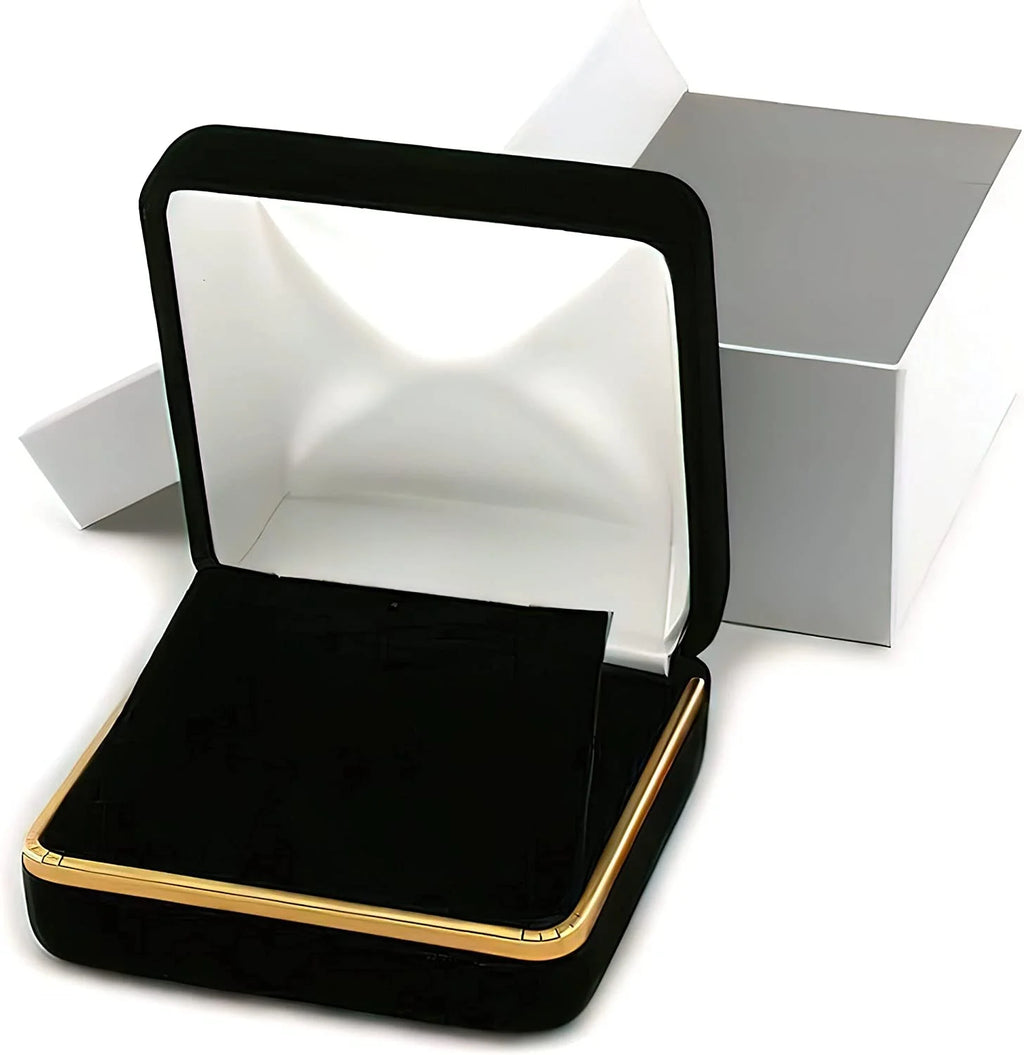 14k White Gold Box Pendant Chain Necklace 16 inch E232585