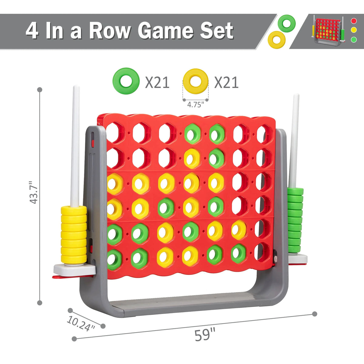 Red and Gray 4 In a Row Game Set H992886
