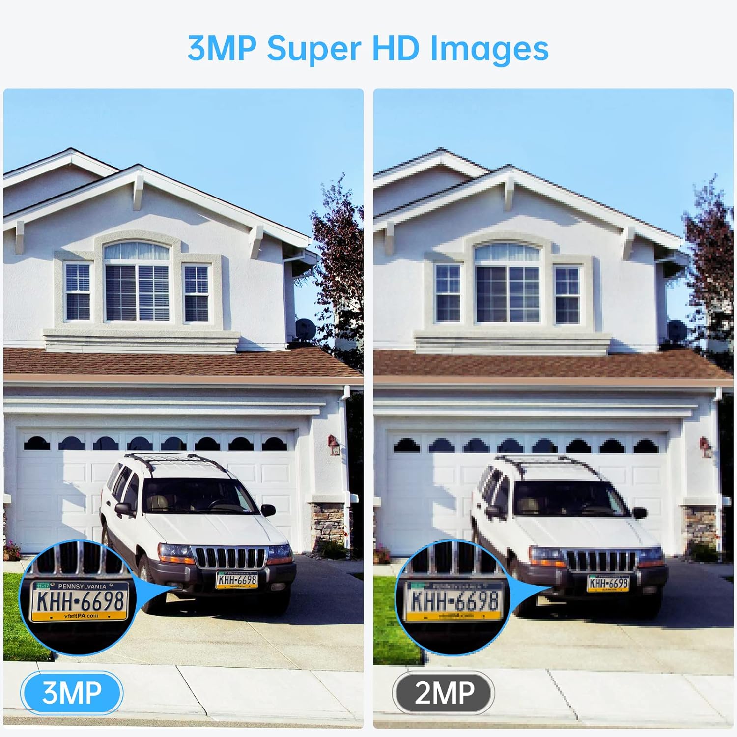 3MP Wireless Security Camera System with 12" Monitor, 8CH NVR Kit, 4Pcs Outdoor Indoor IP Cameras H237416