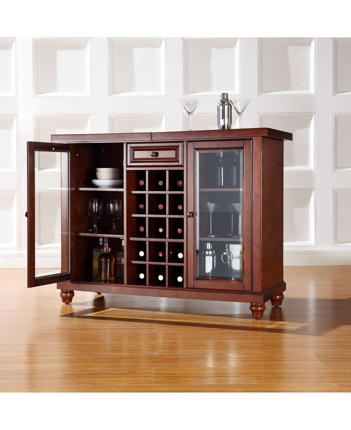 Vintage Mahogany Sliding Top Bar Cabinet H7910