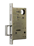 Pocket Door Lock with Pull, Satin Brass/Black S21752