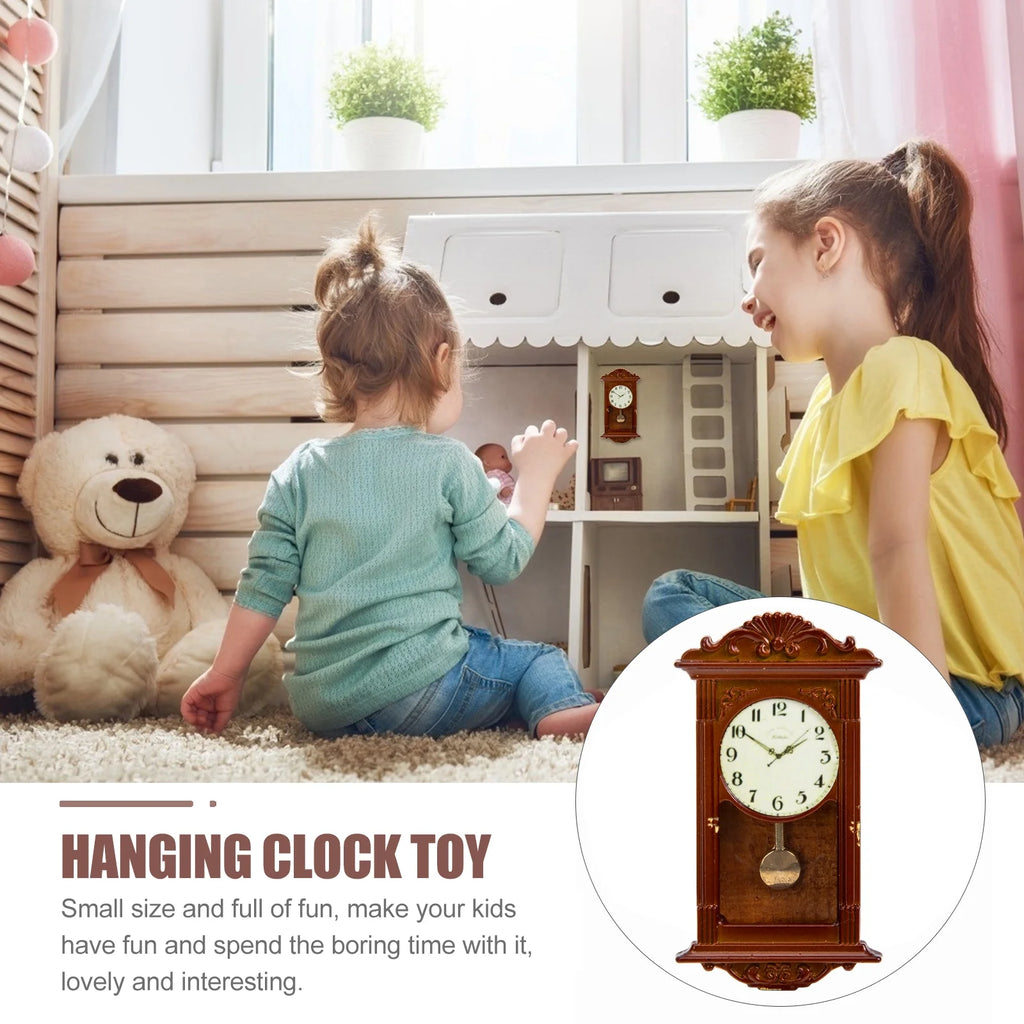 Metal Dollhouse Hanging Clock Toy Doll Furniture D4711