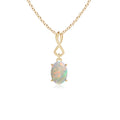 14K Yellow Gold Opal Pendant Necklace J227707