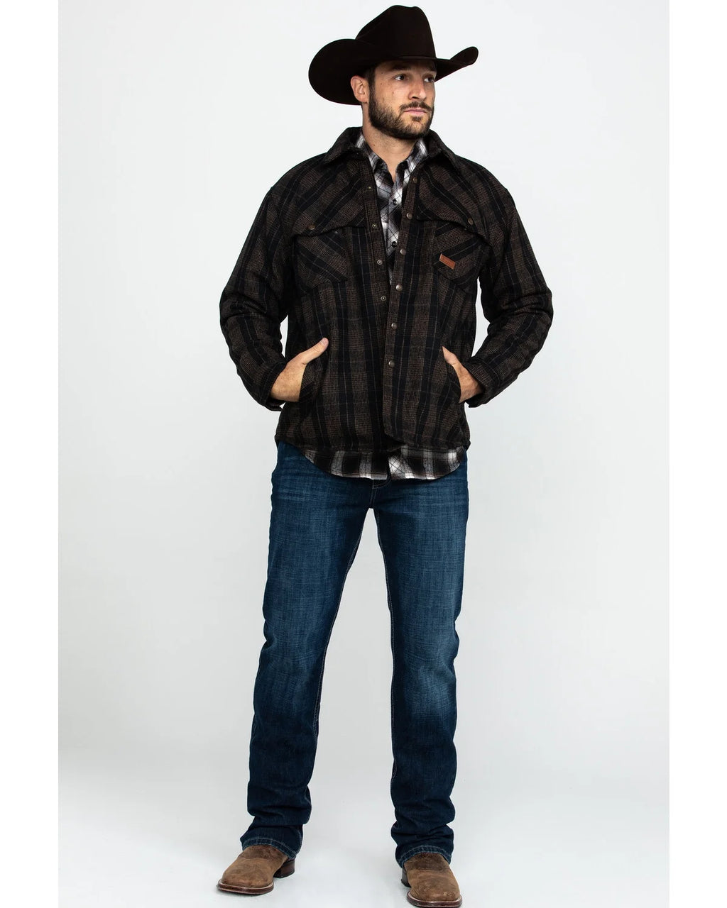 Brown Large Snap-Front Jacket D941
