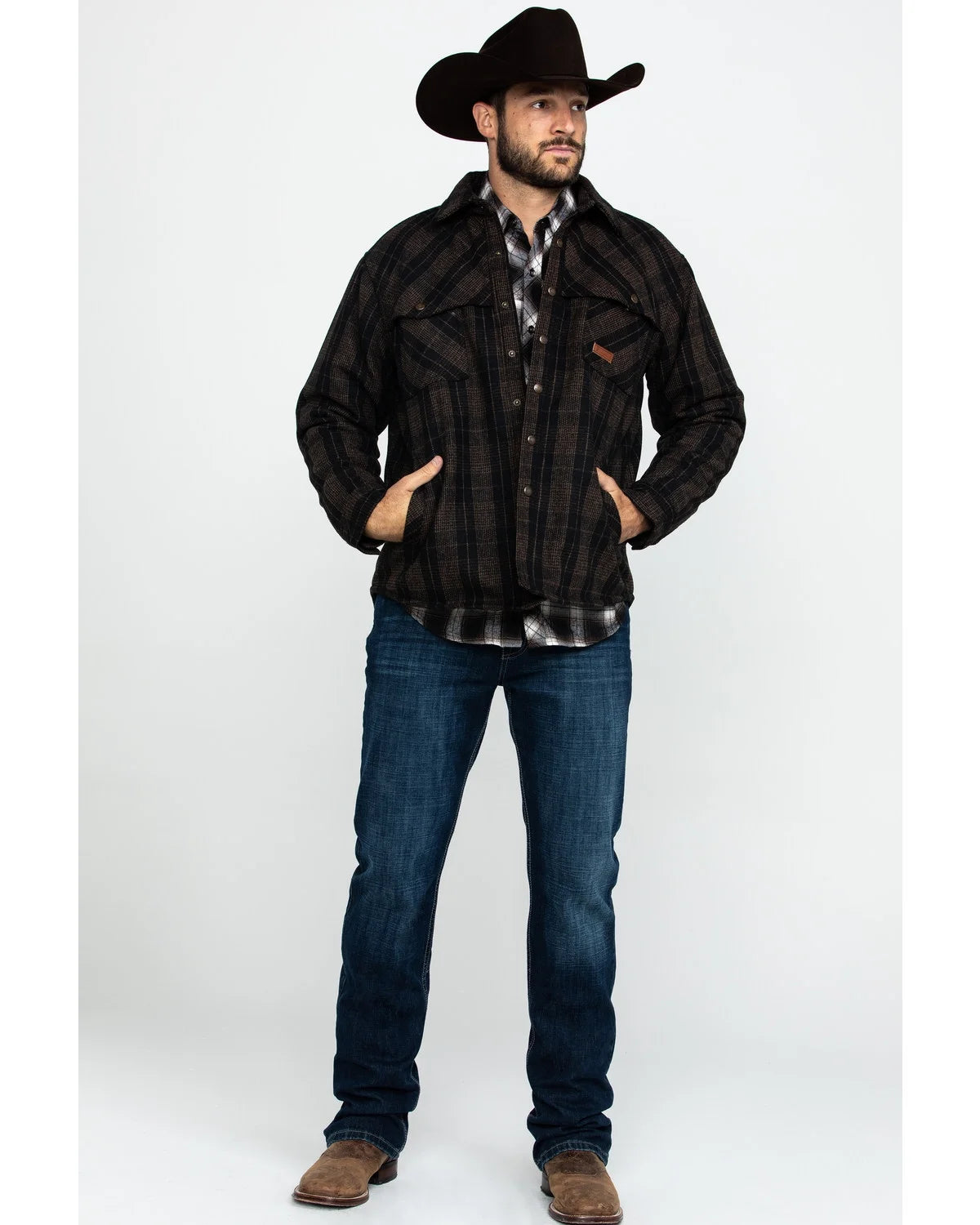 Brown Large Snap-Front Jacket D941