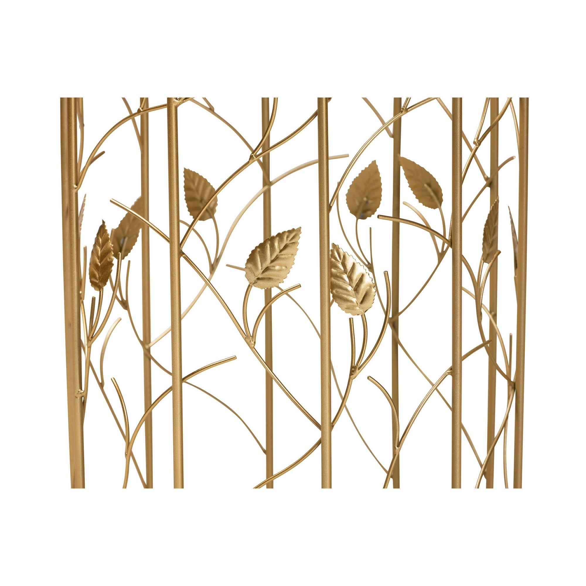 Gold Metal and Glass Leaf Accent End Table P949063